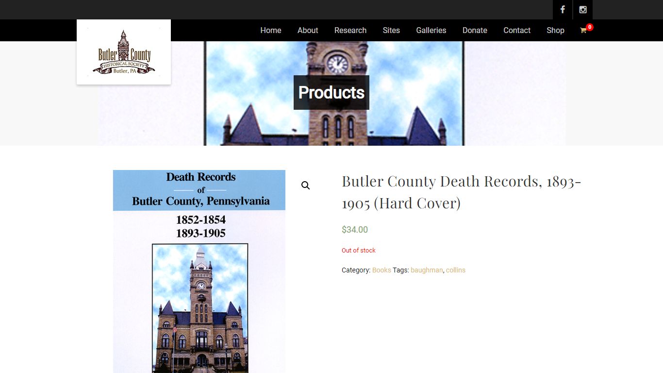 Butler County Death Records, 1893-1905 (Hard Cover ...